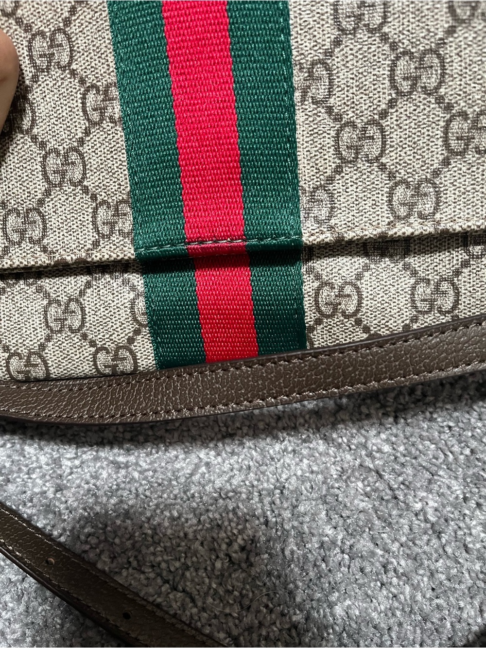 Madison bag Beige Monogram Shoulder Bag with Green and Red Stripe - Picture 7 of 8